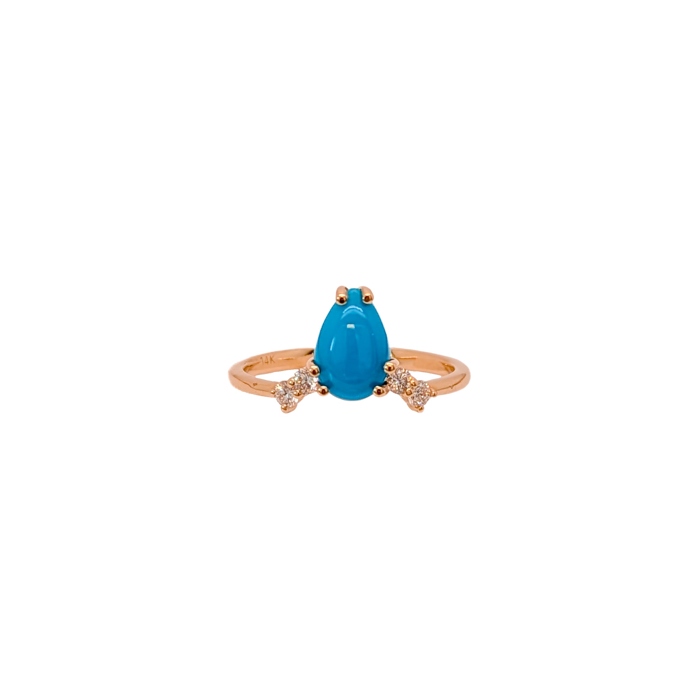 turia 14k yellow gold 1.02cts turquoise diamond engagement ring | pear 8x6mm