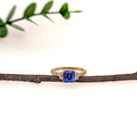zanira 14k yellow gold 1.43cts tanzanite diamond ring | emerald cut 6mm