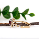 Gauri 14K Yellow and White Gold Rhodolite Garnet Diamond Ring
