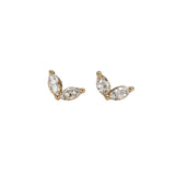 Jiya 14K Yellow Gold Diamond Earrings | Marquise Shape 4x2mm