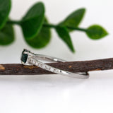 Previously Loved 14K White Gold Indicolite Tourmaline Ring | Cushion Shape 6x4mm