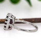 Saisha 14K White Gold Bi-Color Tourmaline Diamonds Ring | EM 10x8mm
