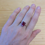 Sofia 14K Yellow Gold 4.81cts Madagascar Ruby Ring | Emerald Cut 10x8mm