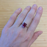 Sofia 14K Yellow Gold 4.81cts Madagascar Ruby Ring | Emerald Cut 10x8mm