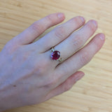 Sunlight 14K Yellow gold 3.9cts Madagascar Ruby Diamond Ring | Oval 10x8mm