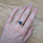 Zuri 14K Yellow Gold 2.1cts Swiss Blue Topaz Diamond Wedding Ring | Round 8mm