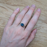 Zuri 14K Yellow Gold 2.1cts Swiss Blue Topaz Diamond Wedding Ring | Round 8mm