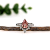 2ct Imperial Topaz Ring W Natural Diamond Accents in Solid 14k Gold | PE 10x6mm