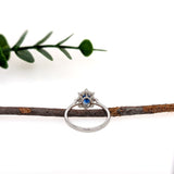 Manisha 14K White Gold 1.29cts Ceylon Sapphire Diamond Ring | Oval 7x5mm