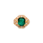 gia certified 2.00cts colombian emerald ring w earth mined diamonds in solid 14k gold | emerald cut 9x7mm