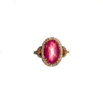 Angelic 14K Yellow Gold 5.87cts Star Ruby Diamond Wedding Ring | Oval - 12.5X8mm