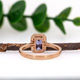 Meera 14K Rose Gold Tanzanite Diamond Ring | EM 7x5mm