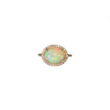 Angel 14K Yellow Gold 2.64cts Opal Diamond Ring | Oval 12X9mm