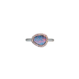 little love 14k white gold 0.91cts boulder opal diamond ring
