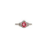Samira 14K White Gold 0.575cts Padparadscha Sapphire Diamond Ring | Pear Shape 6x4.6mm