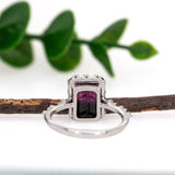 Saisha 14K White Gold Bi-Color Tourmaline Diamonds Ring | EM 10x8mm