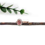 Henna 14K Rose Gold 1.19cts Padparadscha Sapphire Diamond Ring | Oval 6X4.5mm