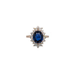 Forever Promise 14K Yellow Gold 3.13ctsBlue Sapphire Diamond Ring | Oval 10x8mm