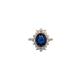 Forever Promise 14K Yellow Gold 3.13ctsBlue Sapphire Diamond Ring | Oval 10x8mm