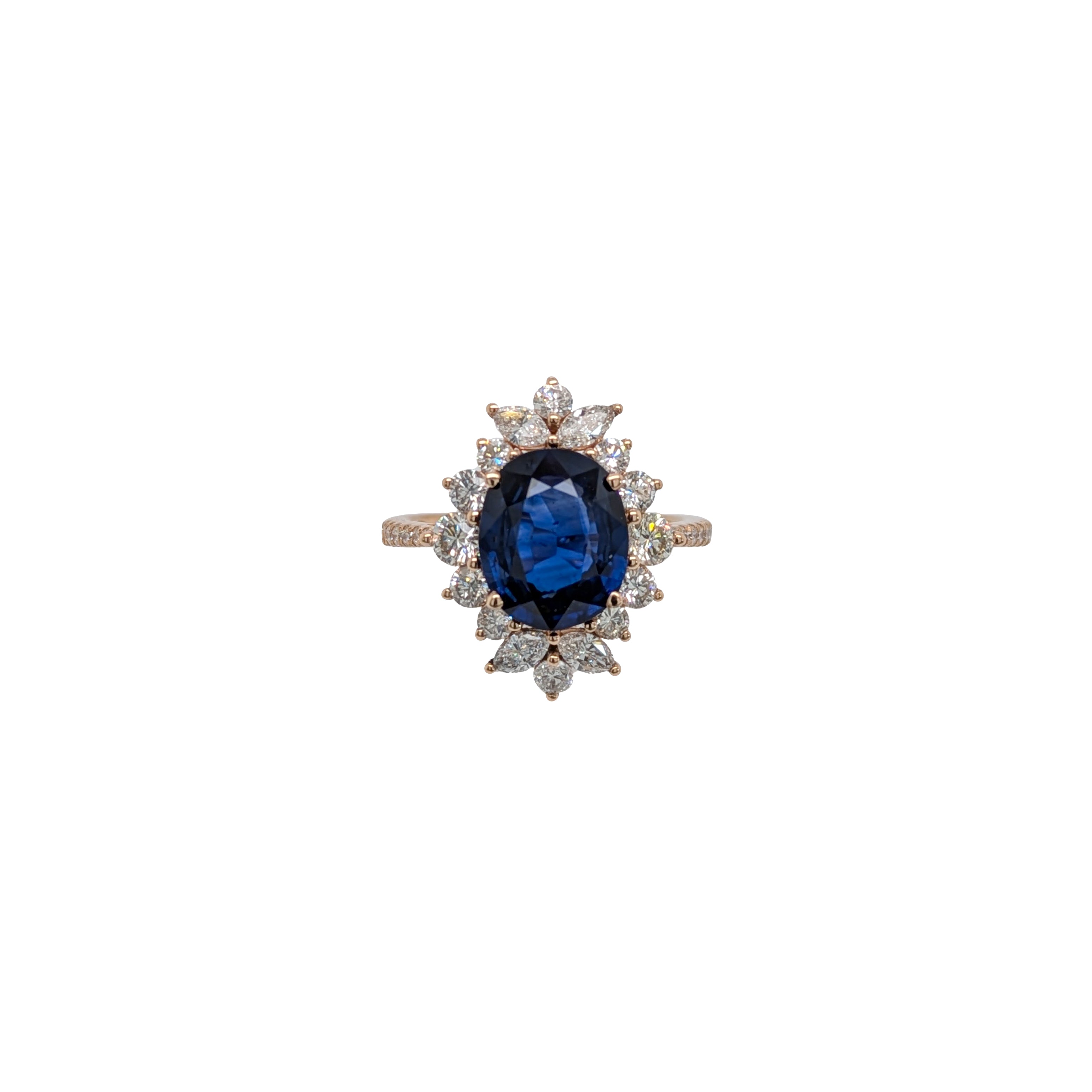 Forever Promise 14K Yellow Gold 3.13ctsBlue Sapphire Diamond Ring | Oval 10x8mm