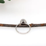 elysia 14k white gold 1.08cts boulder opal diamond ring | fancy shape 9x7mm