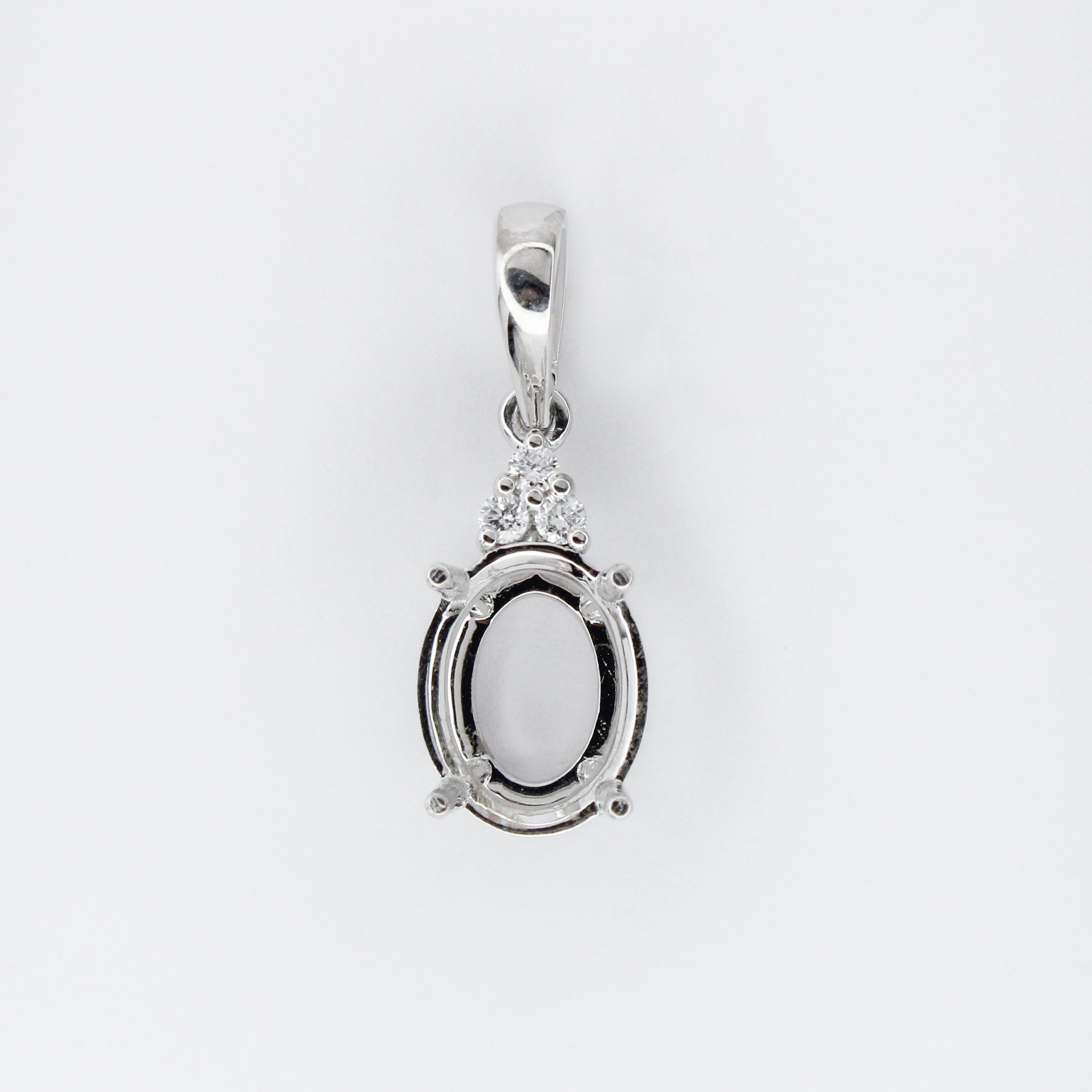 lia 14k gold semi mount diamond pendant