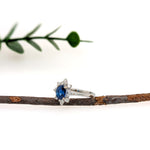 Manisha 14K White Gold 1.29cts Ceylon Sapphire Diamond Ring | Oval 7x5mm