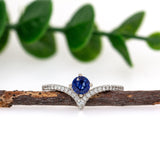 Niyati 14K White Gold Ceylon Blue Sapphire Diamond Ring | Round 4.5mm