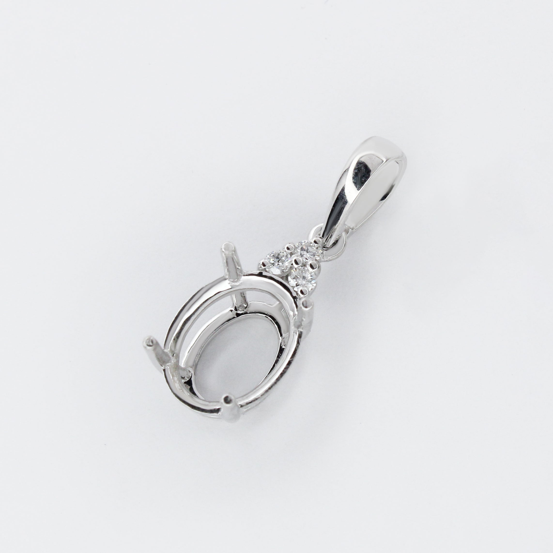 lia 14k gold semi mount diamond pendant