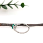 Nainika 14K White Gold 0.57cts Ethiopian Emerald Diamond Ring |  Asscher Cut 5mm