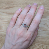 Radha 14K White Gold 0.53cts Padparadscha Sapphire Diamond Ring | Oval 5x4mm