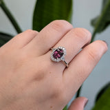 Divya 14K White Gold Purple Spinel Diamond Ring | Oval Shape 8x6mm