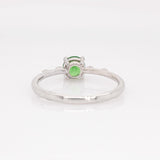 Lyric Solid 14k White Gold Tsavorite Garnet Ring with Natural Diamonds Accents | Round 5mm