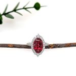 laya 14k white gold 4.52cts rubellite diamond ring | oval 13.3x8.6mm