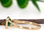 Asra 14K Yellow Gold 1.63cts Zambian Emerald Ring | Emerald Cut 8.5X6.2mm