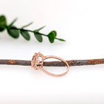 Lanah 14K Yellow Gold 2.14cts Morganite Diamond Ring | Trillion 9mm