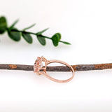 Lanah 14K Yellow Gold 2.14cts Morganite Diamond Ring | Trillion 9mm