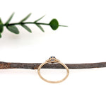 Vino 14K Yellow Gold 0.43cts AAA Ceylon Sapphire Diamond Ring | Round 5mm