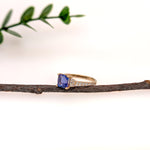 zanira 14k yellow gold 1.43cts tanzanite diamond ring | emerald cut 6mm