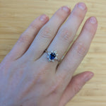Manisha 14K White Gold 1.29cts Ceylon Sapphire Diamond Ring | Oval 7x5mm