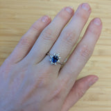 Manisha 14K White Gold 1.29cts Ceylon Sapphire Diamond Ring | Oval 7x5mm