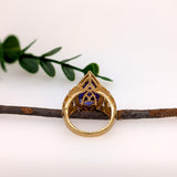 Previously Loved 18K Yellow Gold 9.7cts Tanzanite Diamond Ring | Pear Shape 20x11mm