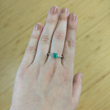 Nainika 14K White Gold 0.57cts Ethiopian Emerald Diamond Ring |  Asscher Cut 5mm