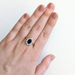 Chandra 14K Rose Gold 1.76Cts Ceylon Sapphire Diamond Ring | Oval 8x6mm