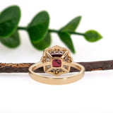 Gauri 14K Yellow and White Gold Rhodolite Garnet Diamond Ring
