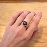 Bold Collection | 14K Yellow Gold 7.3cts Star Ruby Diamond Ring | Oval 10.5x9.6mm