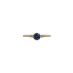 Vino 14K Yellow Gold 0.43cts AAA Ceylon Sapphire Diamond Ring | Round 5mm