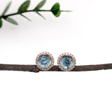jessy 14k yellow gold 3.59cts aquamarine diamond stud earrings