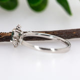 Sanvi 14K White Gold Alexandrite Diamond Ring | Oval 5x4mm