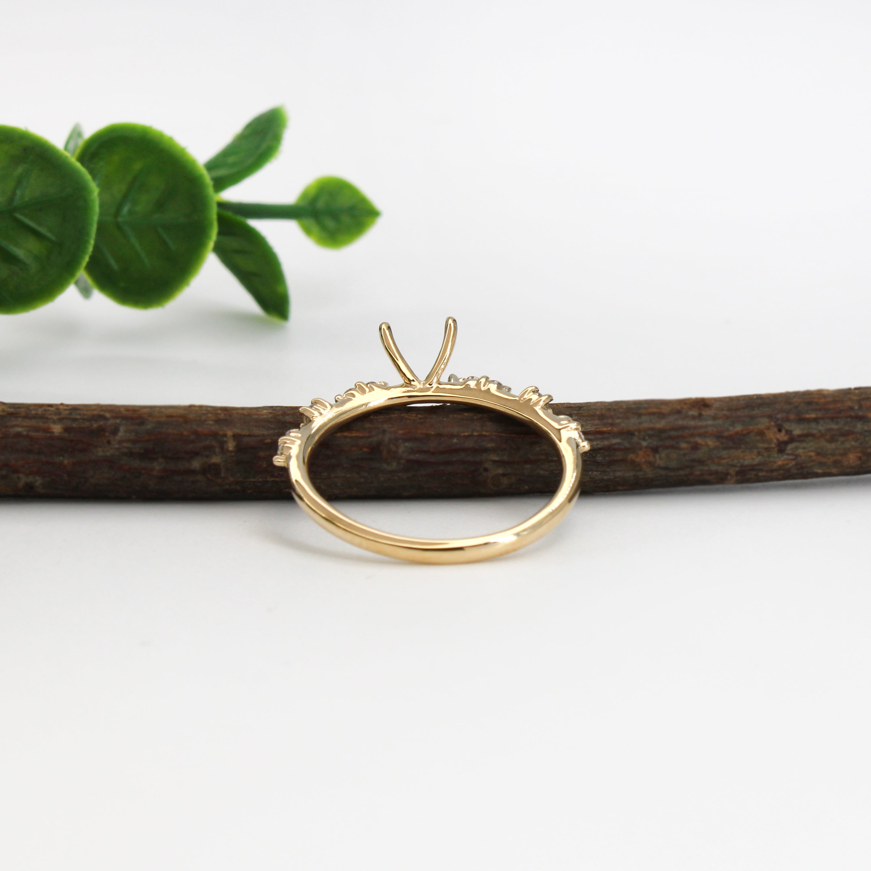 kylie 14k yellow gold diamond semi mount ring